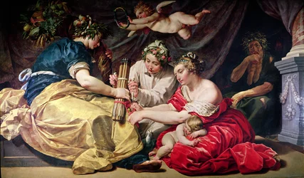 Paz e abundância que ligam as setas da guerra, 1614